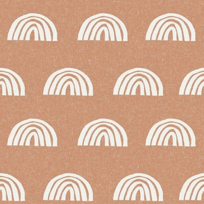 Scattered Rainbows Fabric - sandstone sfx1328 || Earth toned rainbows fabric || Rainbow Baby kids bedding