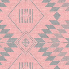 digital kilim pink and grey large scale