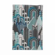 Deco Metropolis Medium Scale Blue Cyan