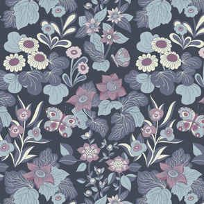 Night Garden Dark Floral