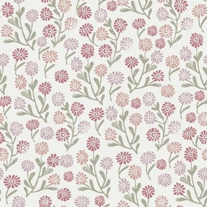 daisies fabric - rose clover lilac sage, sfx1905, sfx1512, sfx1718, sfx0110- daisy fabric, delicate ditsy floral fabric, ditsy daisies, prairie floral fabric, baby girl fabric, trendy nursery fabric