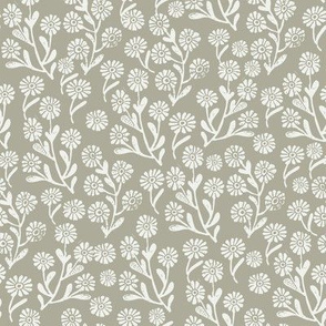 daisies fabric - sage sfx0110 - daisy fabric, delicate ditsy floral fabric, ditsy daisies, prairie floral fabric, baby girl fabric, trendy nursery fabric