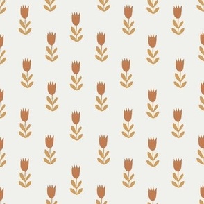 tulips fabric - sfx1144, sfx1346, earth toned fabric, baby fabric, linen trend, terracotta, prairie, baby girl fabric, hippie boho fabric, linocut tulips fabric