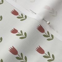 tulips fabric - sfx1443, sfx0525, earth toned fabric, baby fabric, linen trend, terracotta, prairie, baby girl fabric, hippie boho fabric, linocut tulips fabric