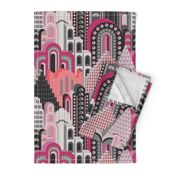 Deco Metropolis Medium Scale Pink Peach Lilac