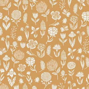 meadow floral - oak leaf sfx1144 - baby girl floral, earth tone floral, sage florals, nursery fabric, baby fabric, kids bedding