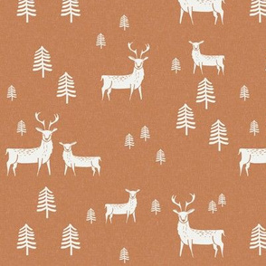 deer caramel - sfx1346, winter trend, reindeer fabric, holiday deer fabric, xmas deer, christmas deer - holiday fabric