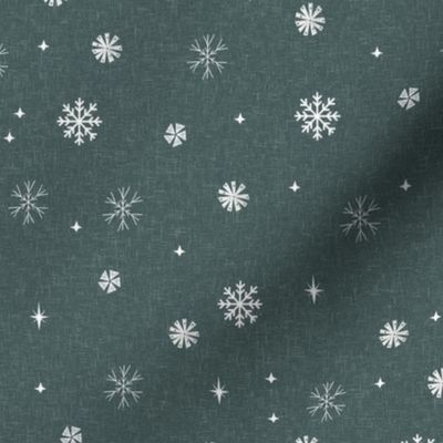 snow spruce - sfx5914, spruce green fabric, holiday fabric, winter fabric, wintergreen,  snowflakes, masculine