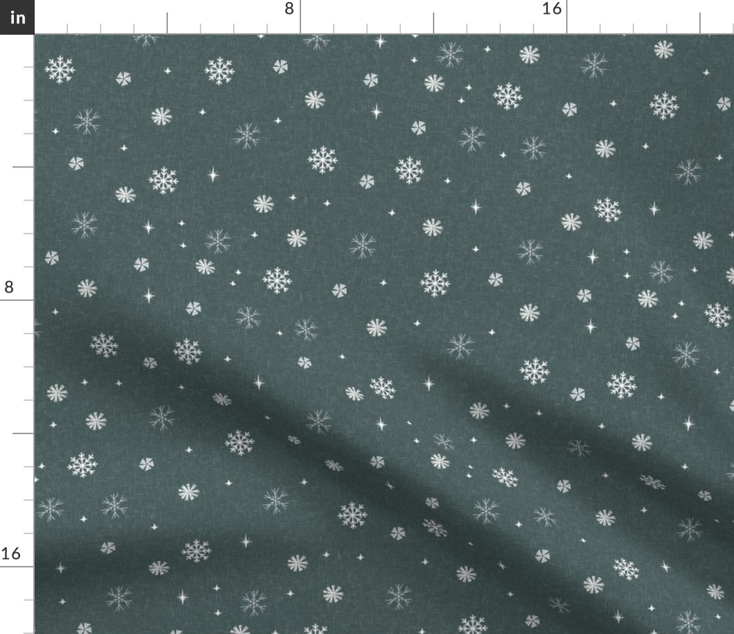 snow spruce - sfx5914, spruce green fabric, holiday fabric, winter fabric, wintergreen,  snowflakes, masculine