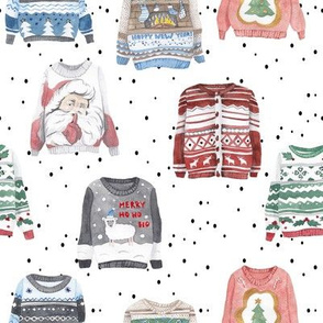 Ugly Christmas Sweaters // White