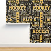 Hockey Alphabet ABC's Words Gold Black Lettering 