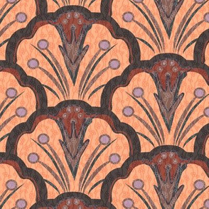 Blooming Scallop Shell in Peach and Browns