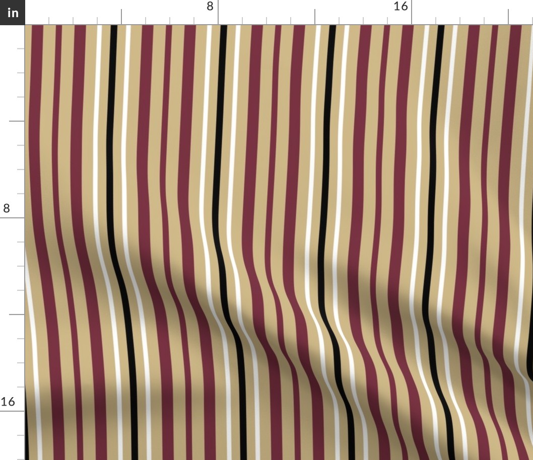 Vertical Stripes Red Gold White Black