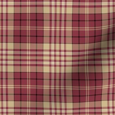 Plaid Garnet Red with Gold White Black