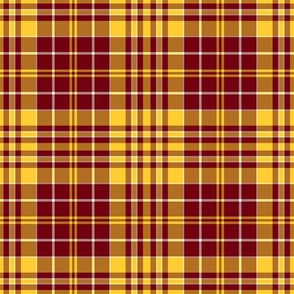 Plaid Gold and Maroon with a bit of White