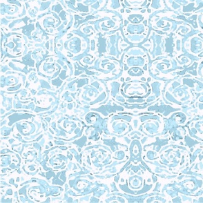 24" LARGE Caprice Aqua; Abstract NuVo Damask