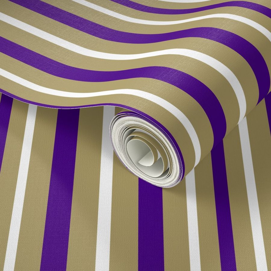 Vertical Stripes Purple Gold White