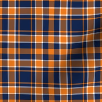 Plaid Orange Blue White