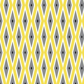 Quilting in Yellow Gray Pantone 2021 with Black and White No 20 Diamonds