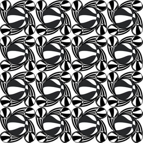 Basketball Swirl in Black White