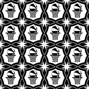 Basketball Nets in Black White 