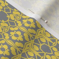 Quilting in Yellow Gray Pantone 2021 with Black and White No 17 Yellow Lace