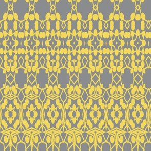 Quilting in Yellow Gray Pantone 2021 with Black and White No 17 Yellow Lace