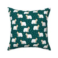 Winter Polar Bears - teal with polka - holiday christmas - LAD19