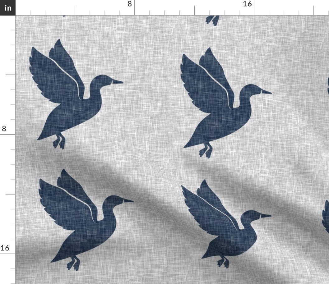 (9" quilt block) duck on grey C19BS