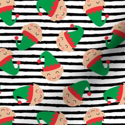 Cute Elves - Elf Santa's Helper - Black Stripes - LAD19