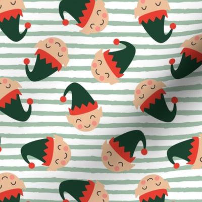 Cute Elves - Elf Santa's Helper - stripes - LAD19