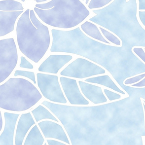 Jumbo Pastel Plumeria Floral-blue