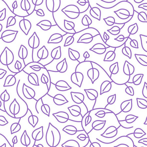 Pothos Leaves Purple on White