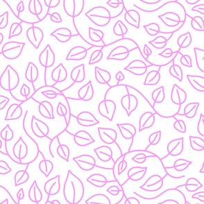 Pothos Leaves Pink on White