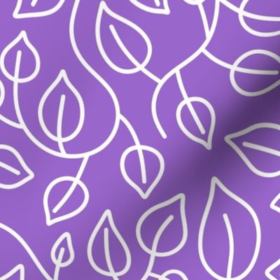 Pothos Leaves White on Purple