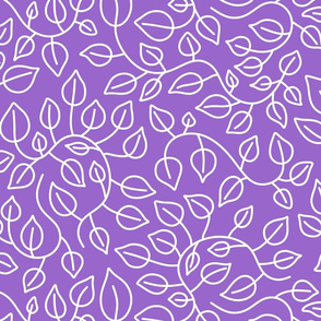 Pothos Leaves White on Purple