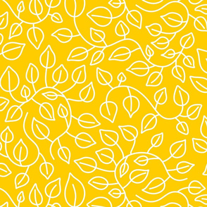 Pothos Leaves White on Yellow