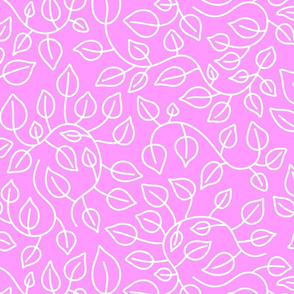 Pothos Leaves White on Pink