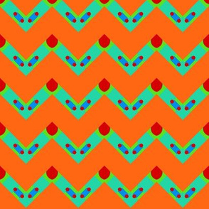  Multi Chevron on Orange  / Silly Silly Monsters Collection  