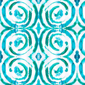 Peacock Turquoise Spiral Pattern