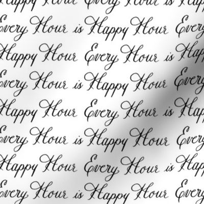 Happy Hour Drink Words Font Calligraphy