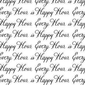 Happy Hour Drink Words Font Calligraphy