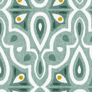 Broderie - Ikat Geometric Eucalyptus Jumbo Scale