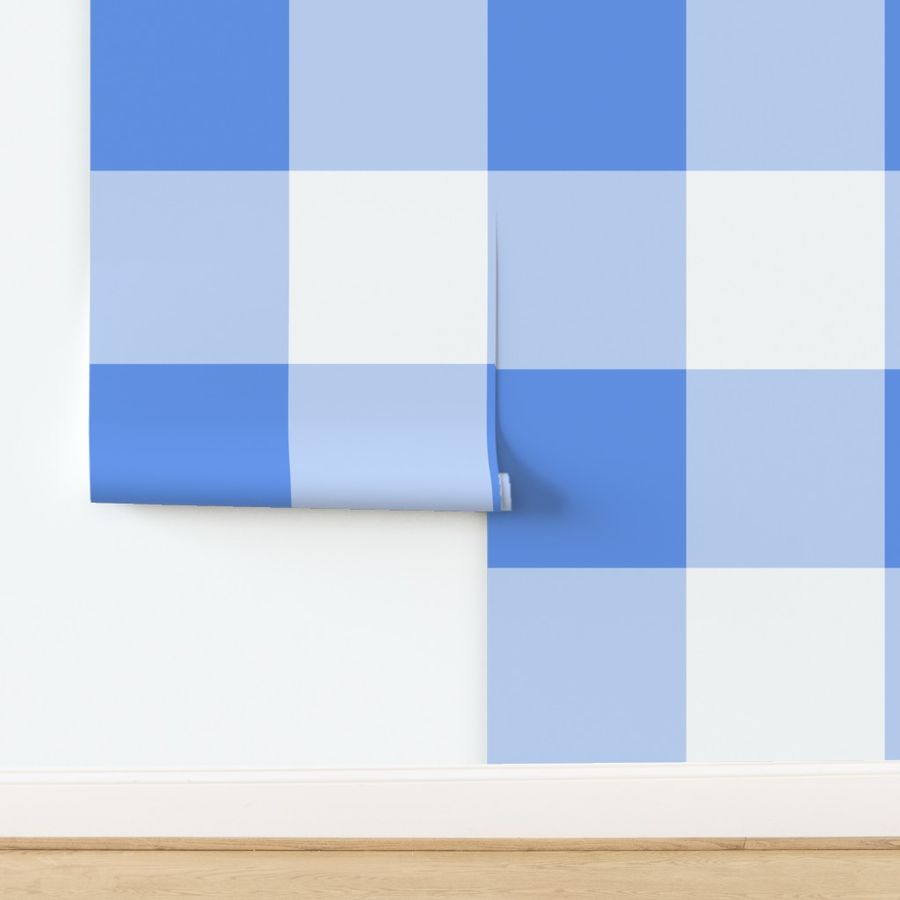 Jumbo Cornflower Blue and White Gingham Check