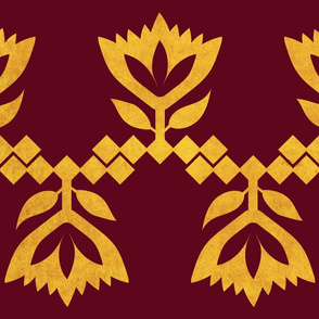 Bordeaux-golden-Lotus-big-pattern