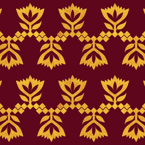 Bordeaux-golden-Lotus-small-pattern