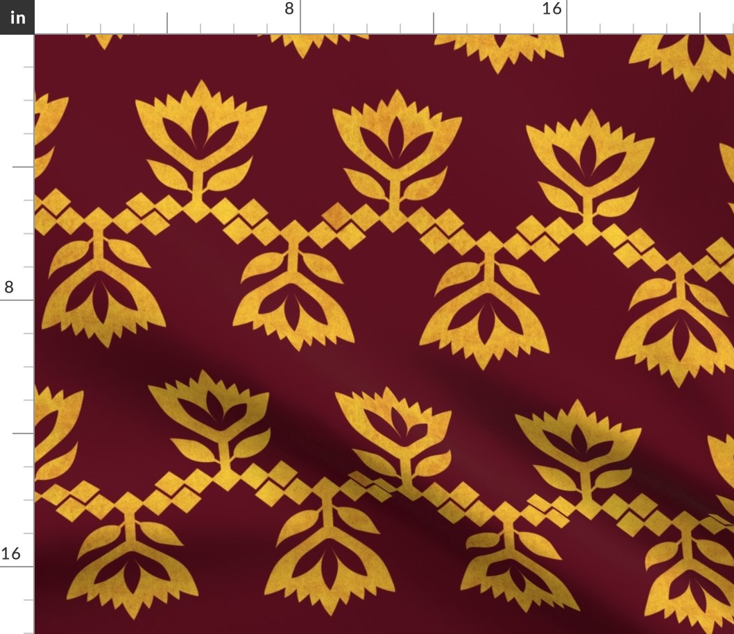 Bordeaux-golden-Lotus-small-pattern