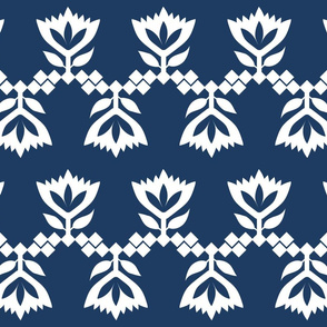 Navy-White-lotus-small-pattern