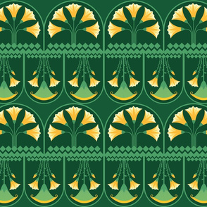 Green-yellow-Lotus-bunch-small-pattern
