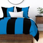 Jumbo Black and Turquoise Blue Vertical Stripes